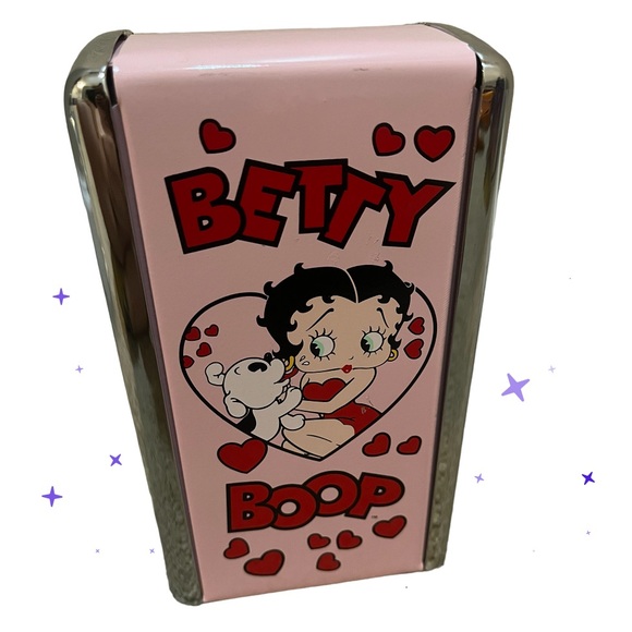 Vintage BETTY BOOP 1998 King Napkin Dispenser Holder 50's Diner Style W/napkins - Picture 3 of 9